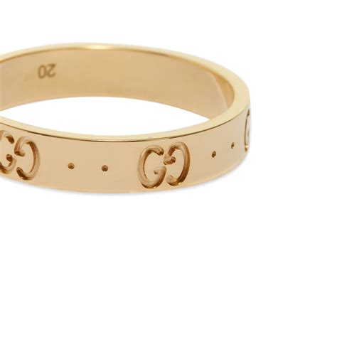 gucci icon 18k yellow gold thin band ring|Gucci icon 18k ring.